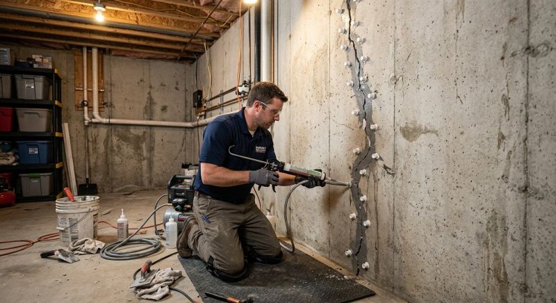 Basement Crack Repair in Warminster, PA