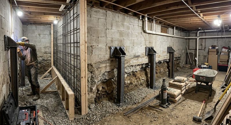 Basement Stabilization in Warminster, PA