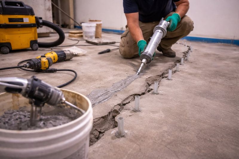 Cracked Basement Floor Repair in Warminster, PA