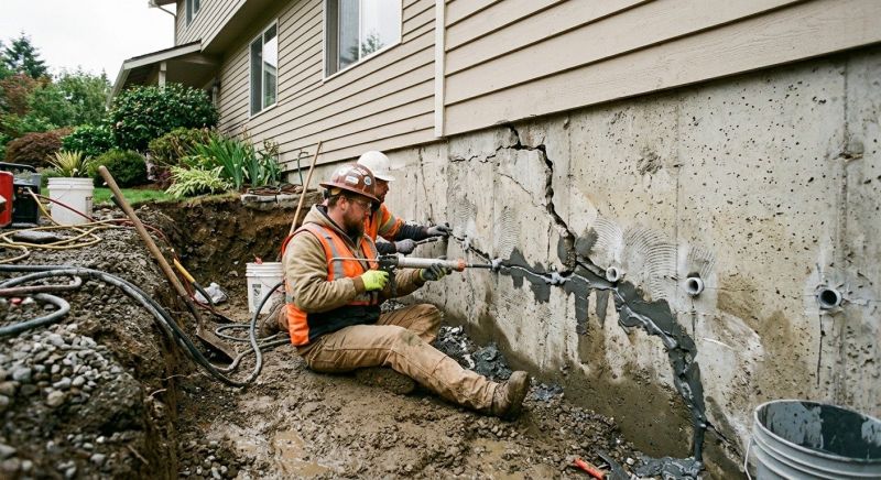Cracked Foundation Repair in North Wales, PA