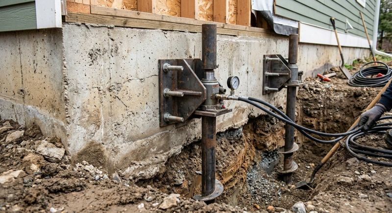 Foundation Pier Leveling in Warminster, PA