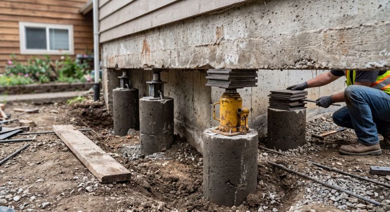 Foundation Pier Leveling in Warminster, PA