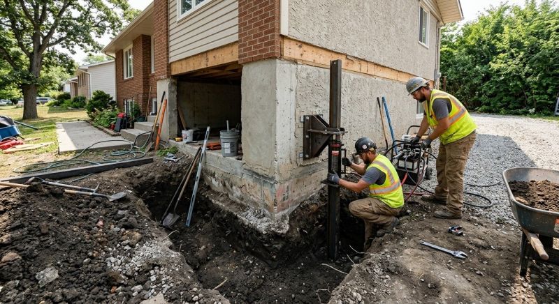 Foundation Pier Repair in Warminster, PA