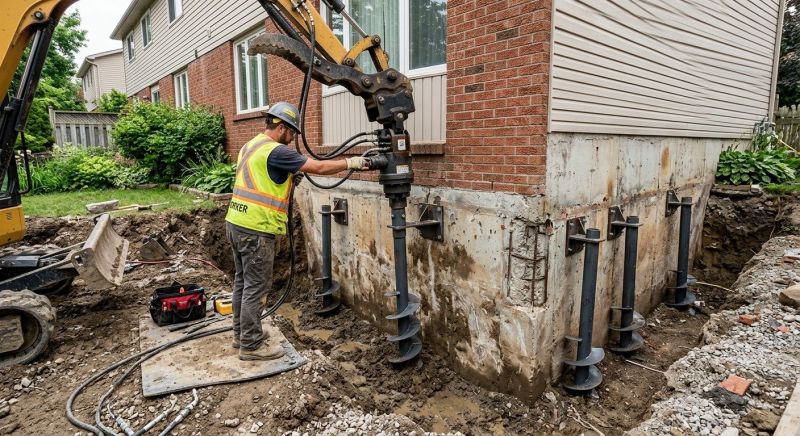 Helical Piers Installation in Warminster, PA