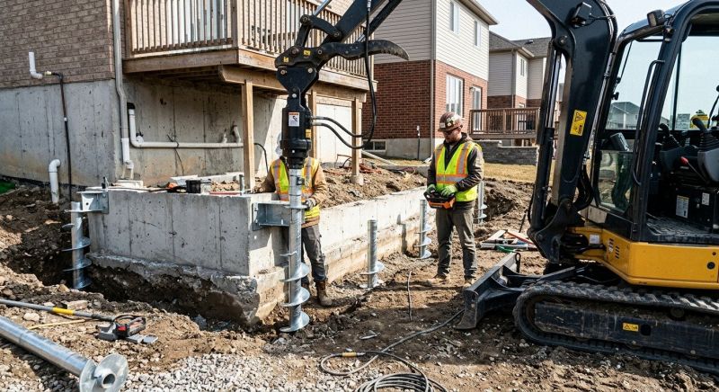 Helical Pile Installation in Warminster, PA