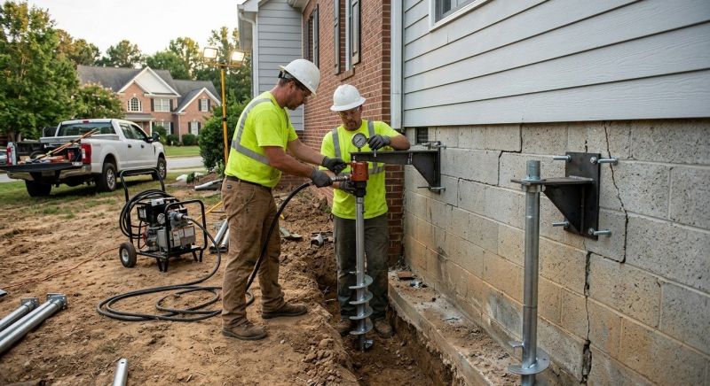 Helical Pile Installation in Warminster, PA