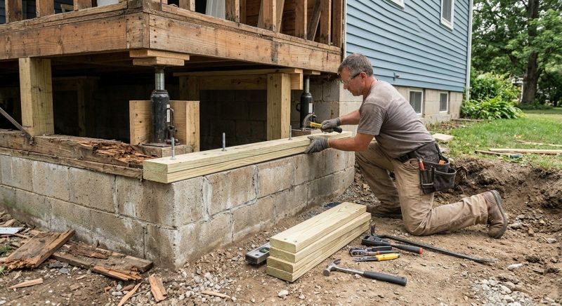 Sinking Foundation Repair in Doylestown, PA