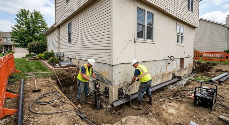 Sinking Foundation Repair in Morrisville, PA