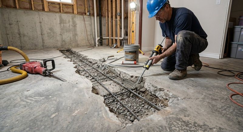 Slab Foundation Repair in Warminster, PA